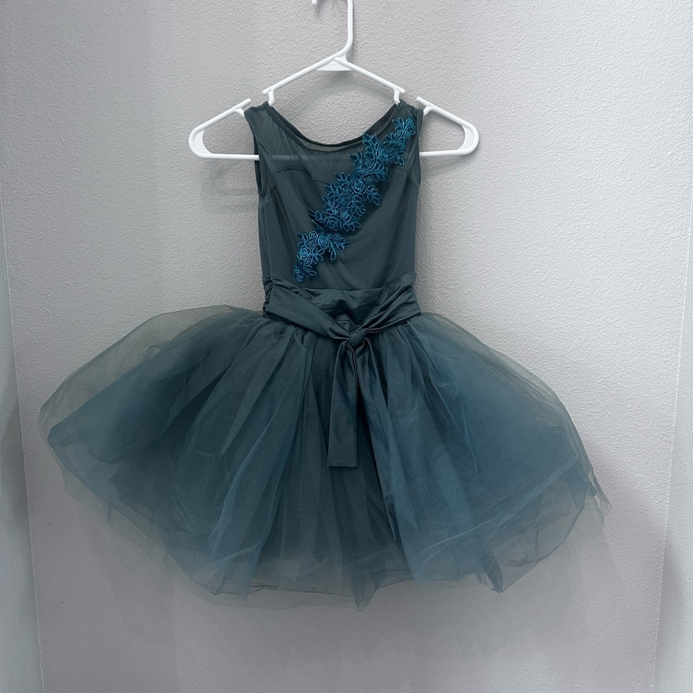 Weissman Teal Mesh Dance Costume